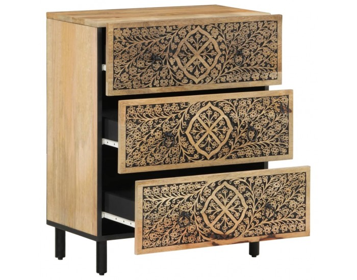 Sonata H Странични шкафове 2 бр 60x33x75 см манго масивно дърво