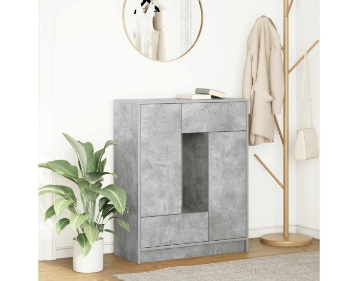 Sonata H Бюфет с чекмеджета и вратички, бетонно сив, 73x31x90 см