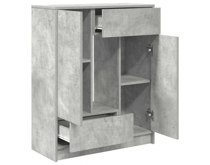 Sonata H Бюфет с чекмеджета и вратички, бетонно сив, 73x31x90 см