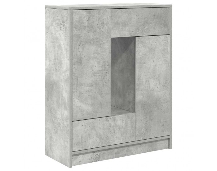Sonata H Бюфет с чекмеджета и вратички, бетонно сив, 73x31x90 см