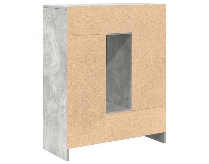 Sonata H Бюфет с чекмеджета и вратички, бетонно сив, 73x31x90 см