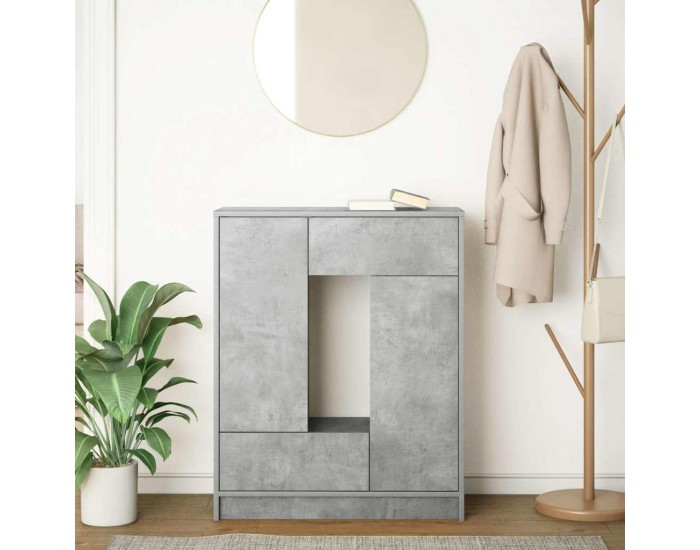 Sonata H Бюфет с чекмеджета и вратички, бетонно сив, 73x31x90 см