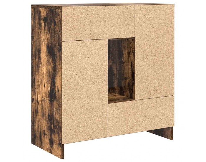 Sonata H Бюфет с чекмеджета и вратички, опушен дъб, 70,5x34x74,5 см