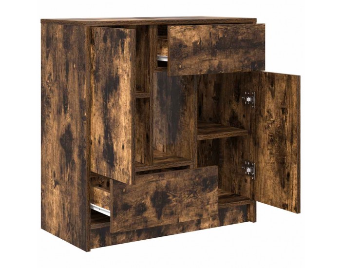 Sonata H Бюфет с чекмеджета и вратички, опушен дъб, 70,5x34x74,5 см