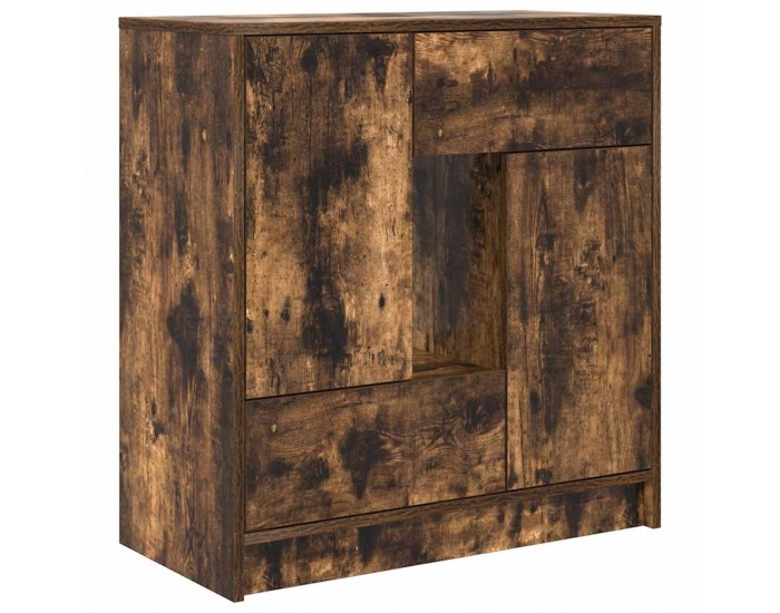 Sonata H Бюфет с чекмеджета и вратички, опушен дъб, 70,5x34x74,5 см