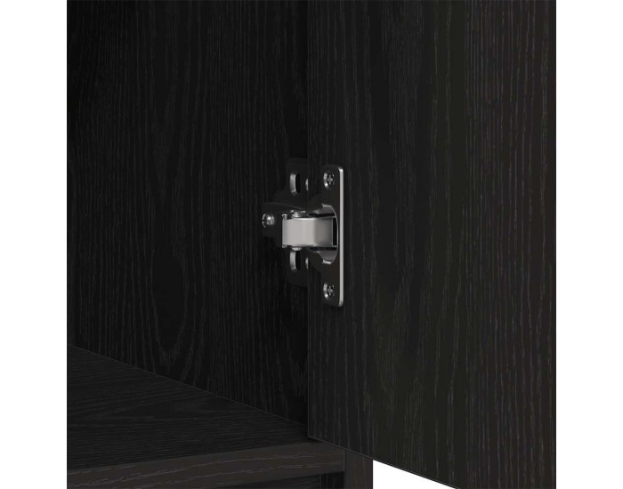 Sonata H Бюфет с чекмеджета и вратички, черно и дъб, 73x31x90 см