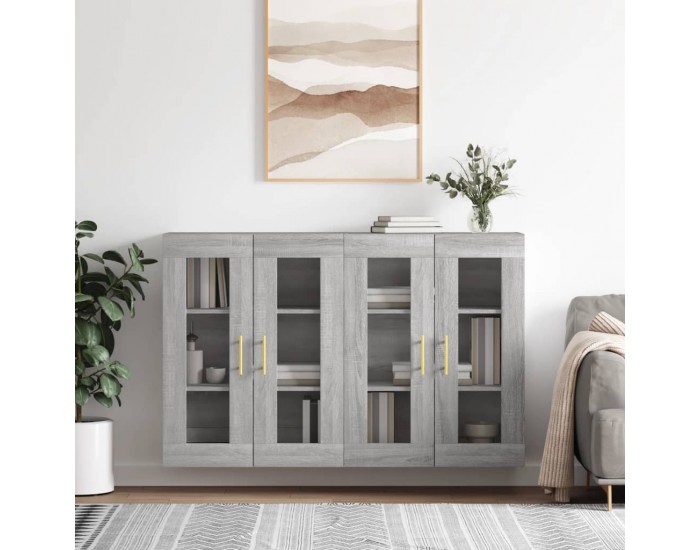 Sonata H Стенни шкафове, 2 бр, сив сонома, инженерно дърво