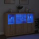 Sonata H Сайдборди с LED осветление, 3 бр, дъб сонома, инженерно дърво