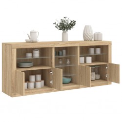 Sonata H Сайдборд с LED светлини, сонома дъб, 181,5x37x67 см - Corpuri, vitrine, biblioteci modulare