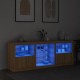 Sonata H Сайдборд с LED светлини, сонома дъб, 181,5x37x67 см