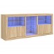 Sonata H Сайдборд с LED светлини, сонома дъб, 181,5x37x67 см