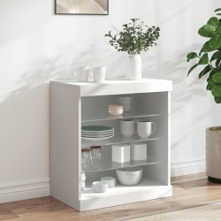 Sonata H Сайдборд с LED светлини, бял, 60,5x37x67 см - Corpuri, vitrine, biblioteci modulare