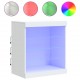 Sonata H Сайдборд с LED светлини, бял, 60,5x37x67 см