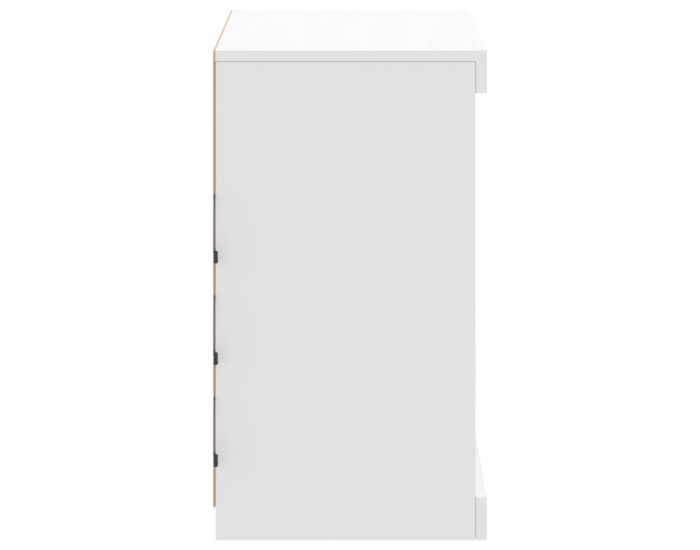 Sonata H Сайдборд с LED светлини, бял, 60,5x37x67 см