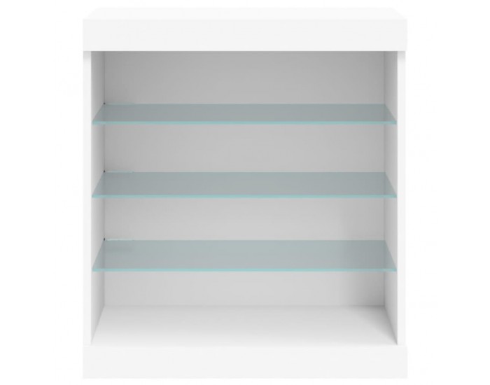 Sonata H Сайдборд с LED светлини, бял, 60,5x37x67 см