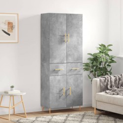 Sonata H Висок шкаф, бетонно сив, 69,5x34x180 см, инженерно дърво - Corpuri, vitrine, biblioteci modulare