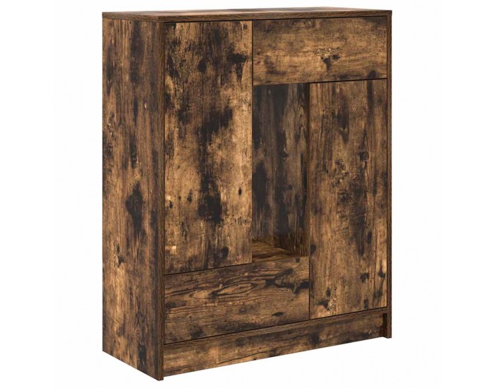 Sonata H Бюфет с чекмеджета и вратички, опушен дъб, 73x31x90 см