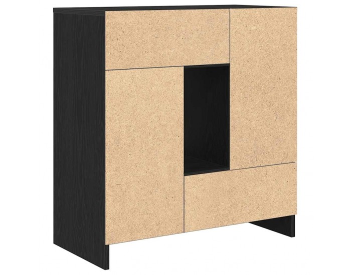 Sonata H Бюфет с чекмеджета и вратички, черен дъб, 70,5x34x74,5 см