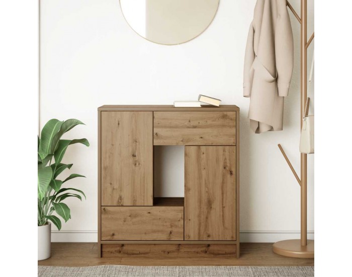 Sonata H Бюфет с чекмеджета и вратички, дъб артизан, 70,5x34x74,5 см