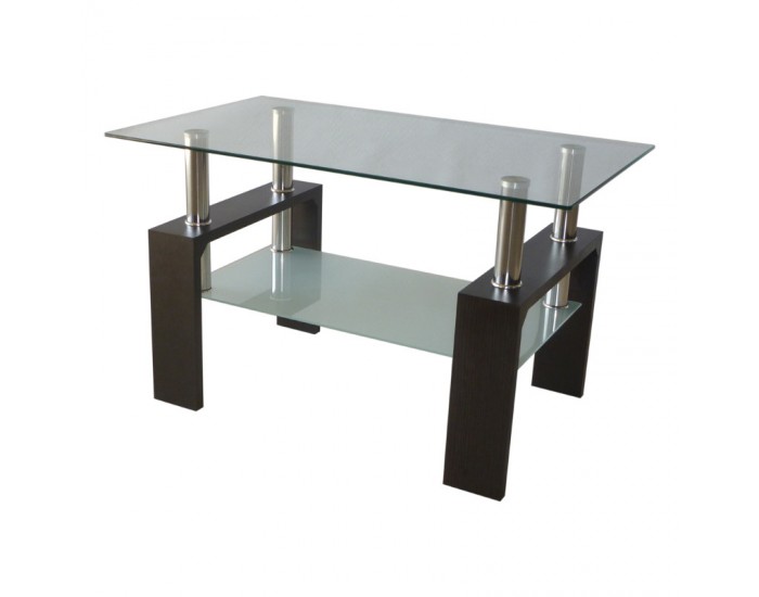 Холна маса MDF 605 100/60/60h венге с матирано долно стъкло