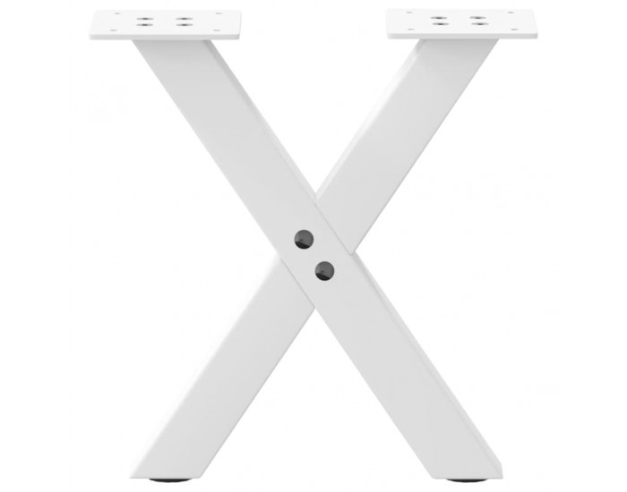Sonata H Крака за масичка за кафе, X-образни, 2 бр., бели, 30 x (30-31) см, стомана