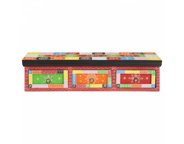 Sonata H Стенен ТВ шкаф 100x30x24 см Масивно дърво Рохаво манго