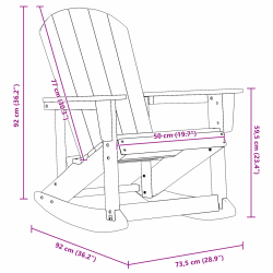 Sonata H Adirondack люлеещ стол Черен 73.5x92x90 см HDPE - Scaune de grădină