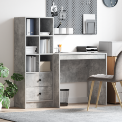 Sonata H Бюро със съхранение Сив бетон Инженерна дървесина - Living