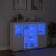 Sonata H Сайдборди с LED осветление, 3 бр, бели, инженерно дърво
