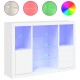 Sonata H Сайдборди с LED осветление, 3 бр, бели, инженерно дърво