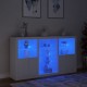 Sonata H Сайдборд с LED светлини, бял, 181,5x37x100 см