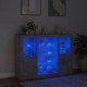 Sonata H Сайдборди с LED осветление, 3 бр, бетонно сив, инженерно дърво