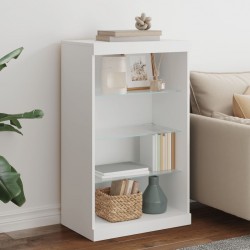 Sonata H Сайдборд с LED светлини, бял, 60,5x37x100 см - Corpuri, vitrine, biblioteci modulare