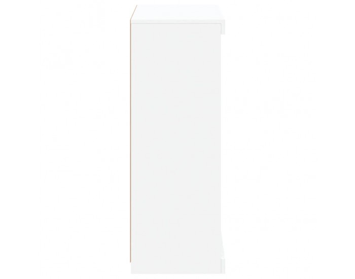 Sonata H Сайдборд с LED светлини, бял, 60,5x37x100 см