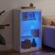 Sonata H Сайдборд с LED светлини, бял, 60,5x37x100 см