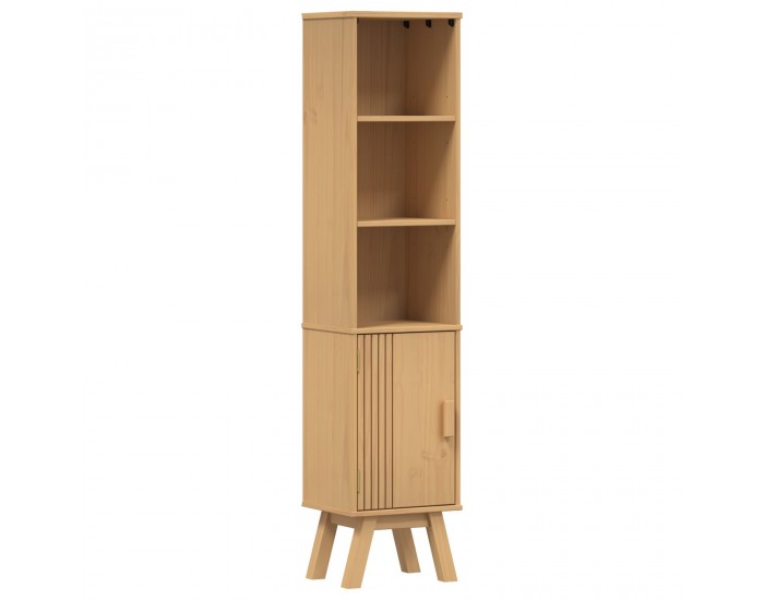 Sonata H Банков шкаф Кафяв 35x30x159 см от масивно борова дървесина