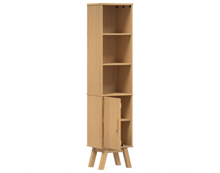Sonata H Банков шкаф Кафяв 35x30x159 см от масивно борова дървесина