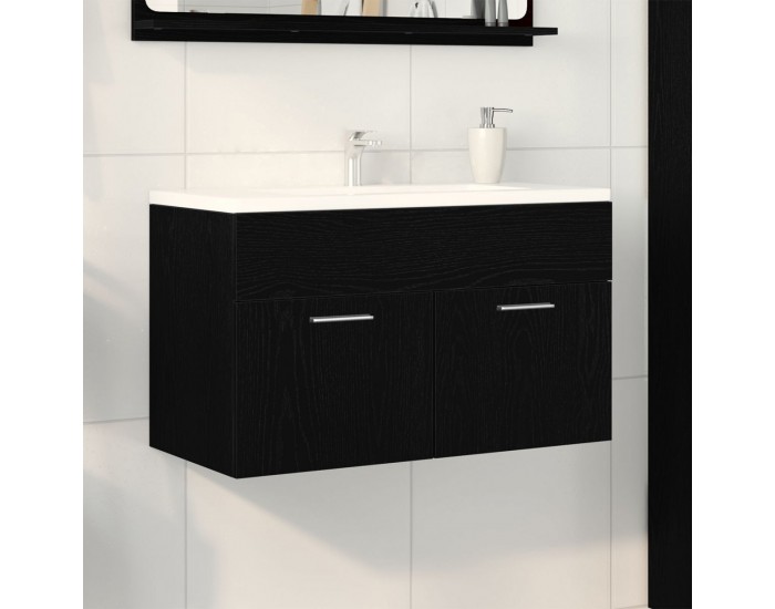 Sonata H Ракла за баня Черен дъб 90x38,5x46 см Инженерна дървесина