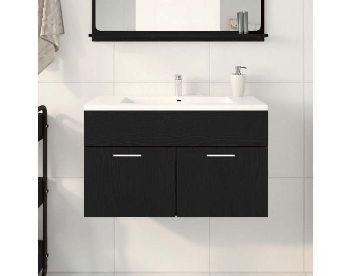 Sonata H Ракла за баня Черен дъб 90x38,5x46 см Инженерна дървесина