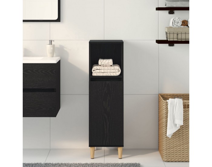 Sonata H Бюфет за баня Черен дъб 30x30x100 см Инженерна дървесина