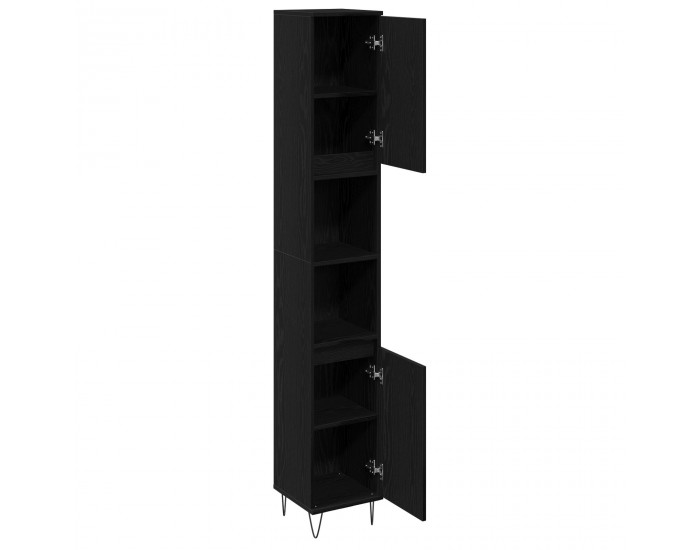 Sonata H Баня Шкаф Черен Дъб 30x30x190 см Инженерна Дървесина