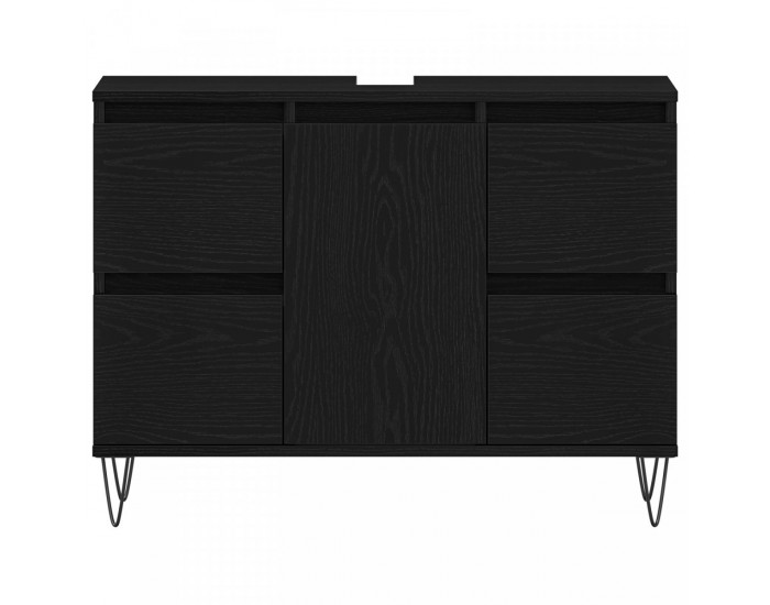 Sonata H Мивка за баня с шкаф Черен дъб 80x33x60 см Инженерна дървесина