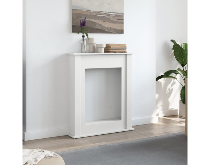 Sonata H Облицовка за камина, бяла, 75x20x87,5 см, инженерно дърво