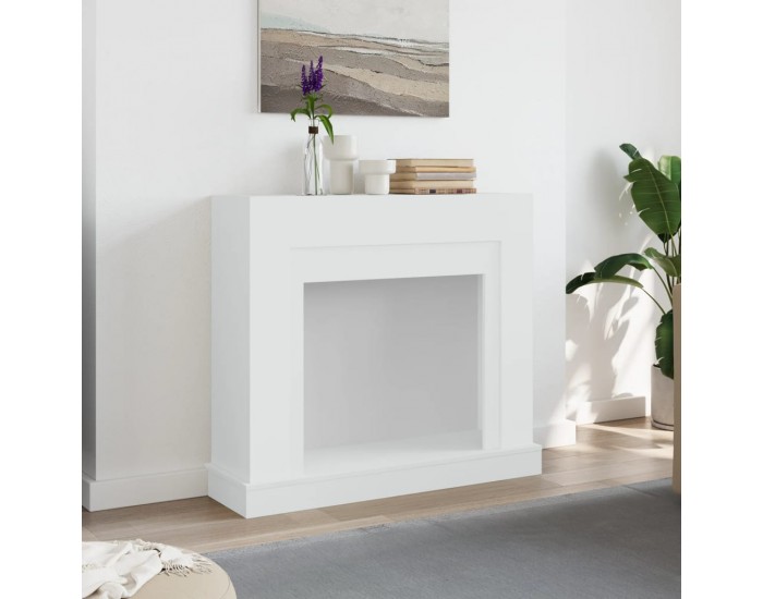 Sonata H Облицовка за камина, бяла, 100x30x87,5 см, инженерно дърво
