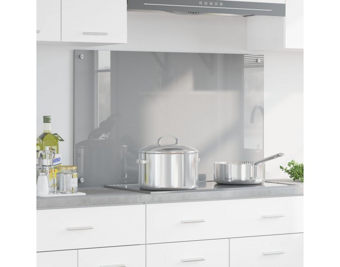 Sonata H Кухненски Плосък Светлосив 100x60x0,6 см Закалено Стъкло