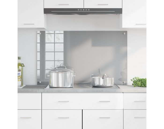 Sonata H Кухненски Плосък Светлосив 100x60x0,6 см Закалено Стъкло