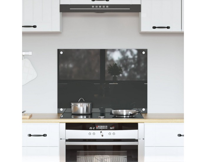 Sonata H Кухненска облицовка Тъмен сив 70x50x0,6 см Закалено стъкло