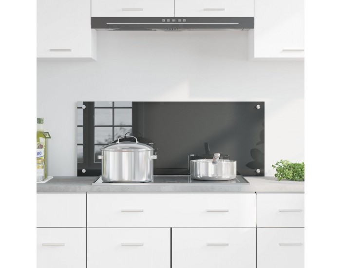Sonata H Кухненски стикер Тъмен сив 100x40x0,6 см закалено стъкло