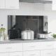 Sonata H Кухненски бексплаш тъмен сив 100x50x0,6 см закалено стъкло