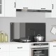 Sonata H Кухненски Тапет Тъмен сив 110x50x0,6 см Темперирано Стъкло